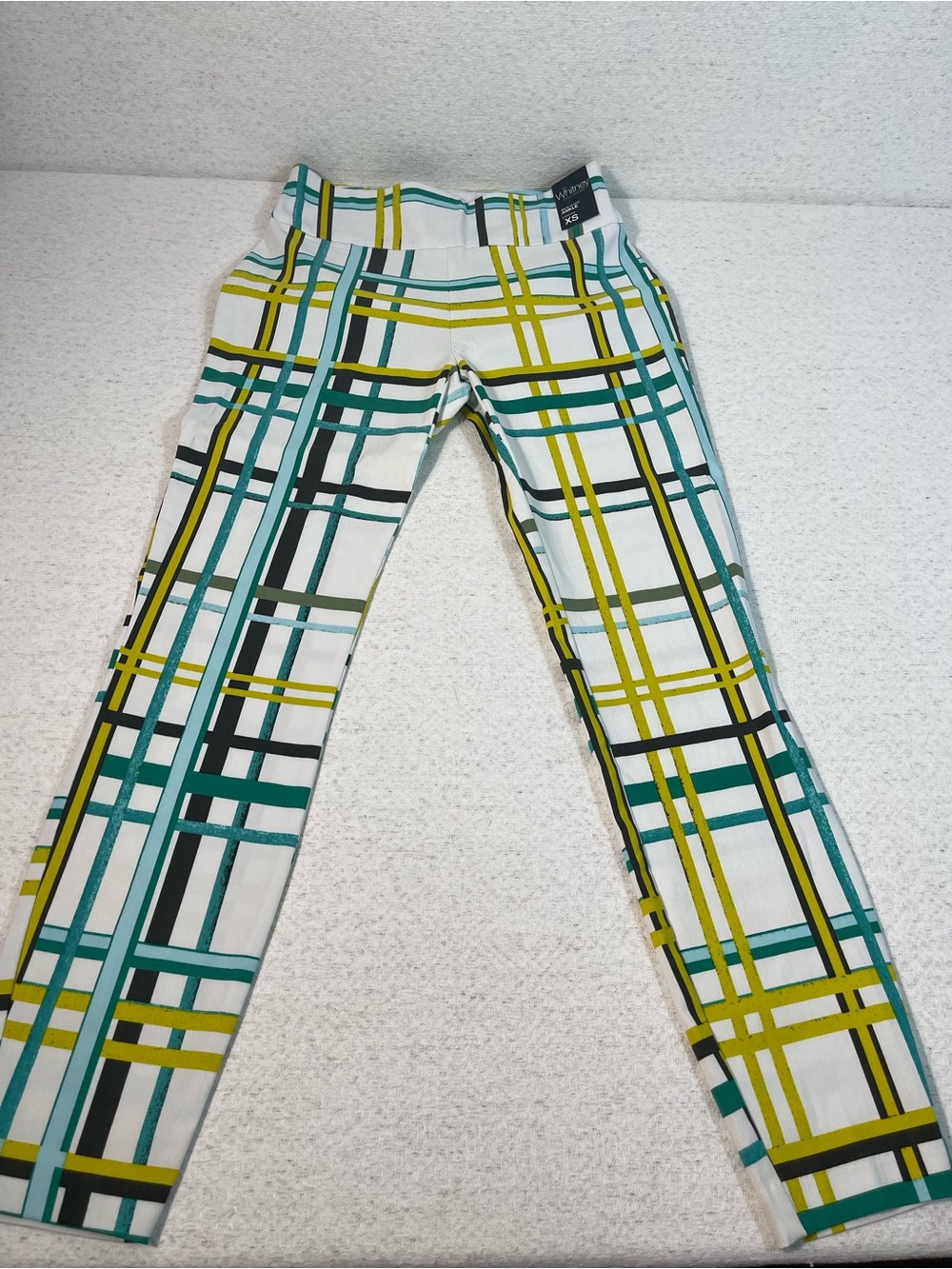 NY&C  The Whitney Pull On Pant High Waist Ankle X-Small multi-color, SKU#0394